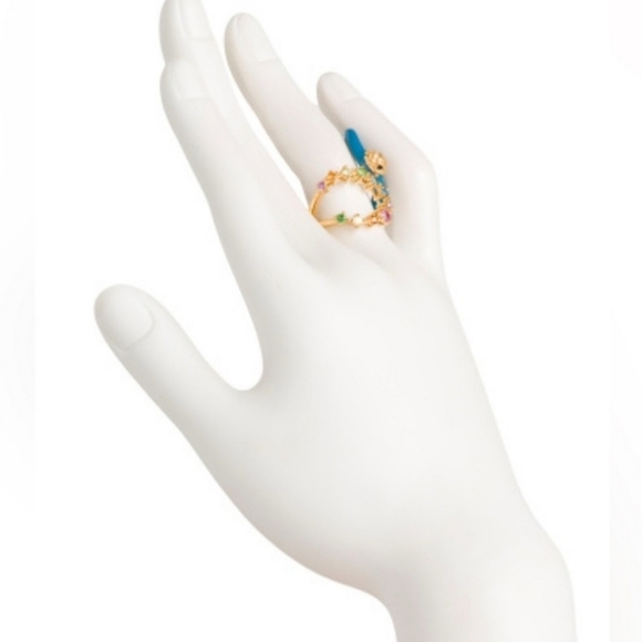 🔹️Kurt Geiger🔹️ rainbow stones Enamel cocktail Ring size 7 and size 8 - Picture 2 of 5
